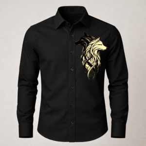 Fox Print Premium Black Shirt