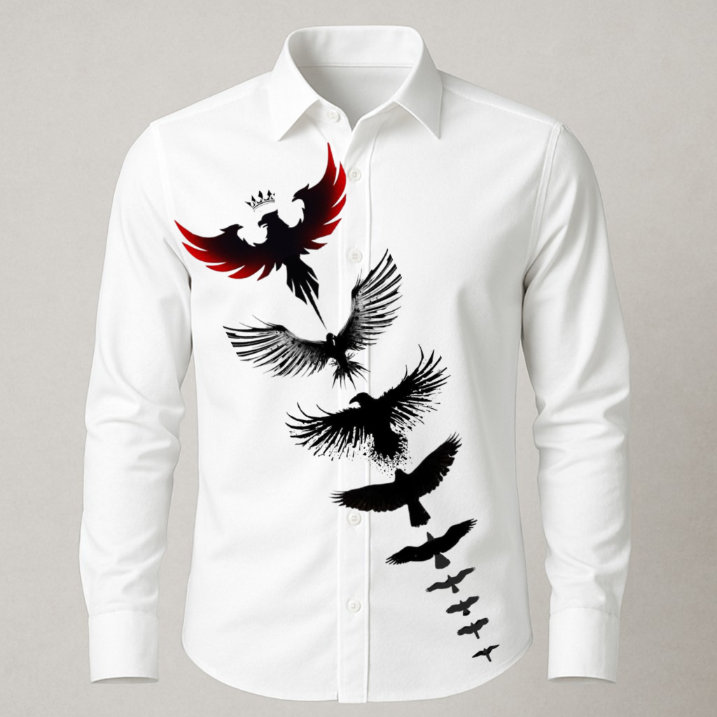 Birds Hand Print Shirt