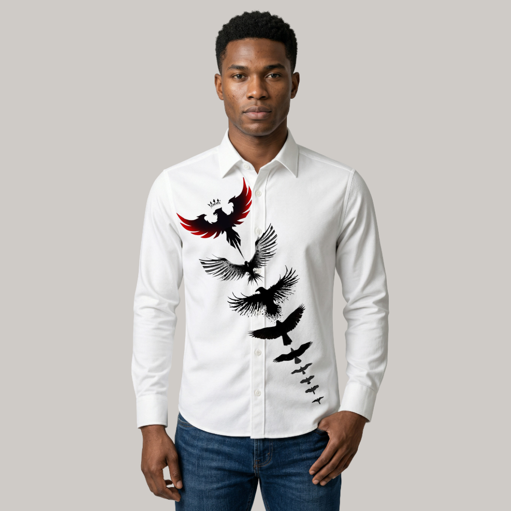 Birds Hand Print Shirt - Image 2