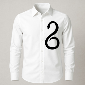 Premium White Shirt - Bold Snake Design