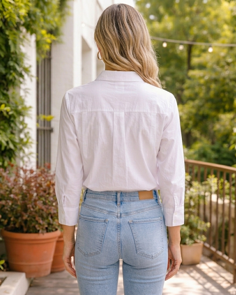 Chic White Embroidred Shirt - Image 3
