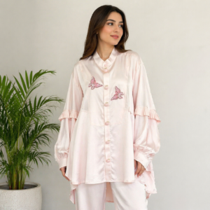 Elegant Pastel Pink  Long Shirt