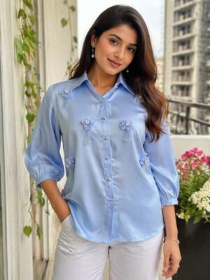 Elegant Sky-Blue Shirt