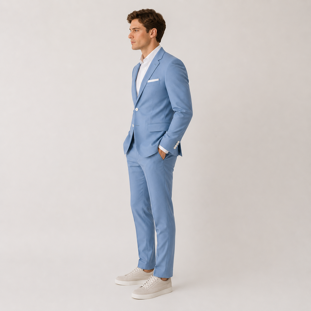 Men’s Premium Sky Blue Slim Fit Suit Set – Modern Formal Wear - Image 2