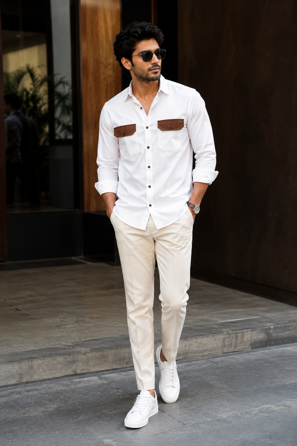 White Utility Cotton Shirt - Image 5