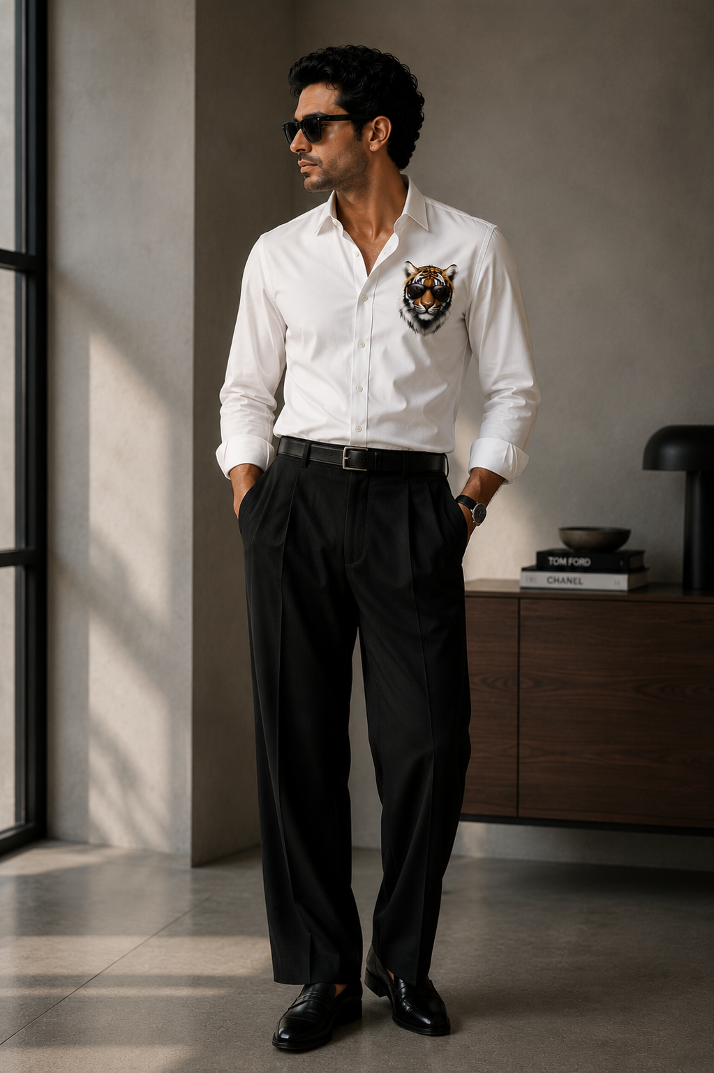 White Signature Tiger Shirt - Image 5