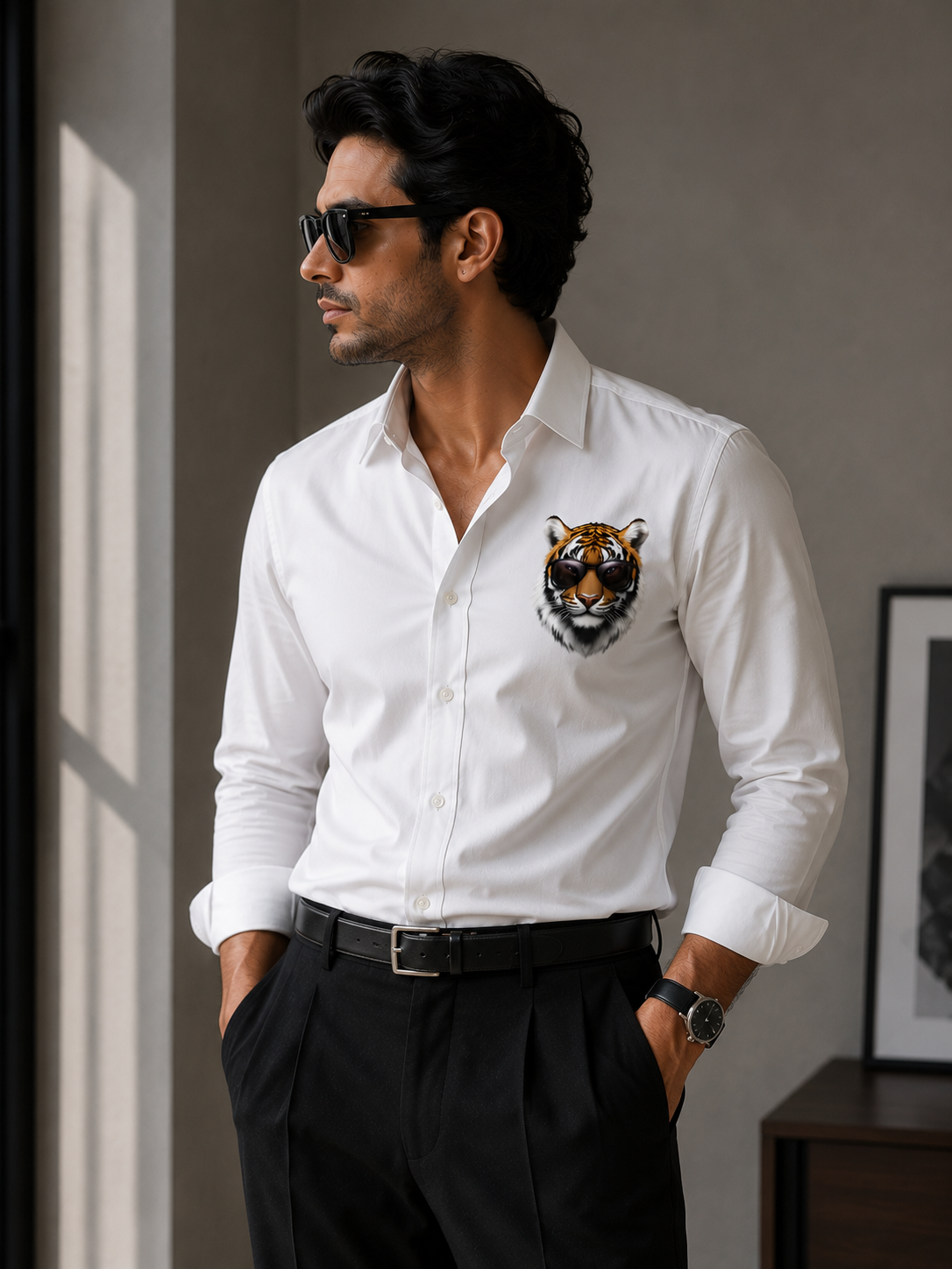 White Signature Tiger Shirt